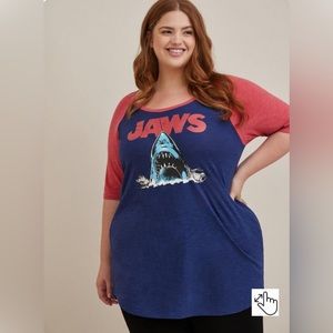 Torrid size 3 Universal Jaws Sleep Tunic - Cotton Blue